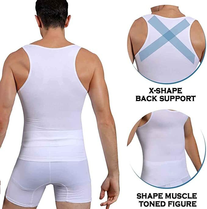 Mens Slimming Tummy Slim Shirt Body Shaper Belly Girdle Underwear Shapewear Vest gallery