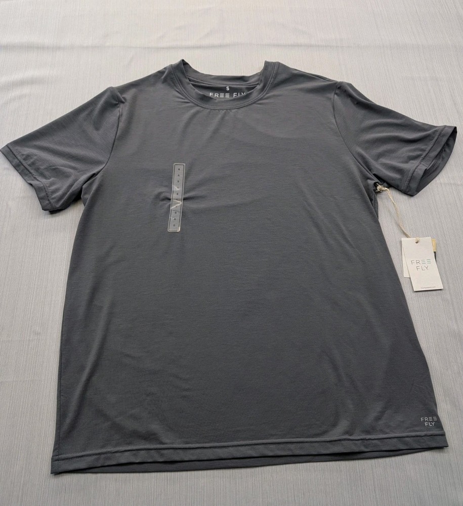 New Free Fly Elevate Performance Tee Mens Size Small TShirt Smoke Grey