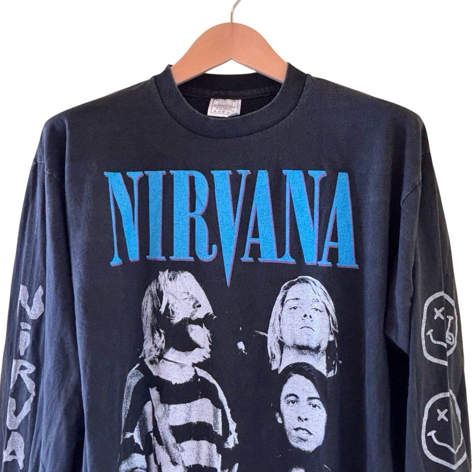 Nirvana Kurt Cobain long sleeve angel utero modern vintage 90s style shirt Sz XL gallery