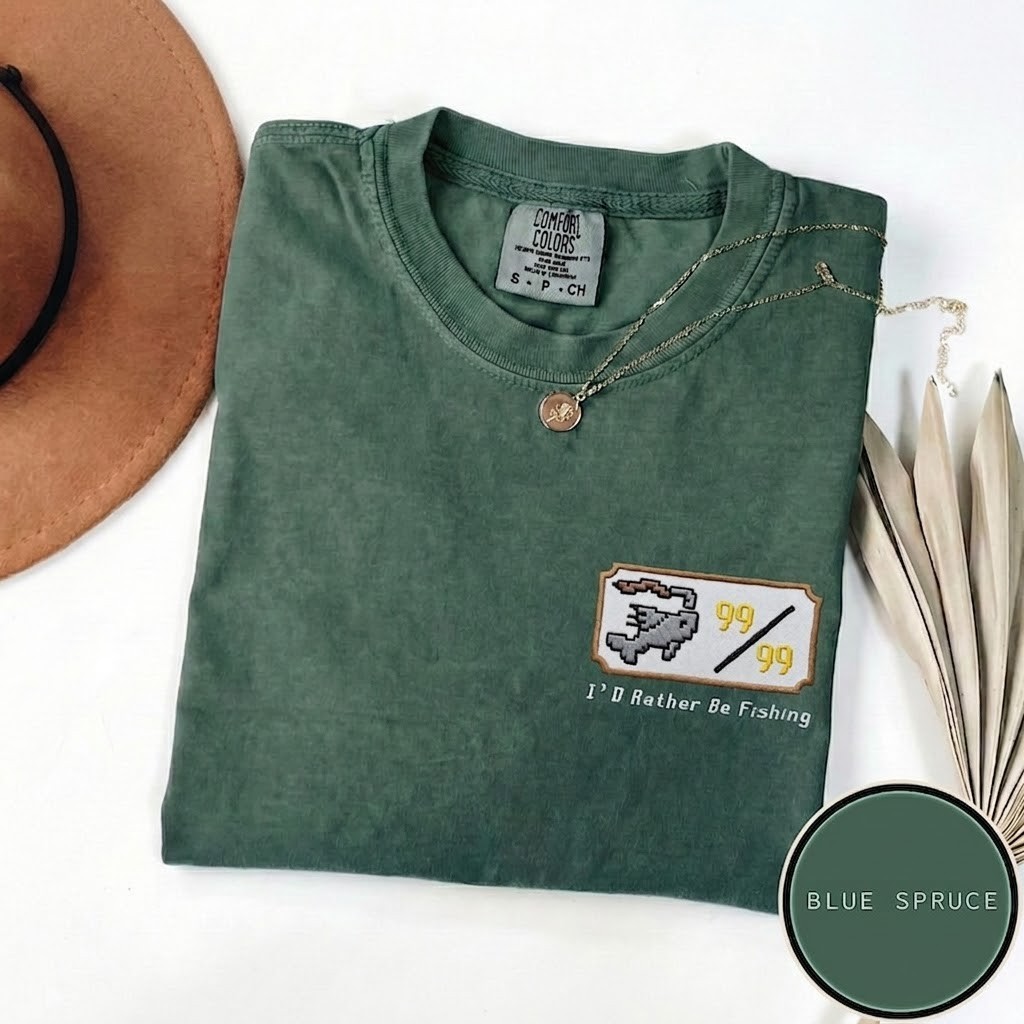 Embroidered OSRS Fishing T-Shirt, RuneScape Gamer Shirt, Old School RPG Gift gallery