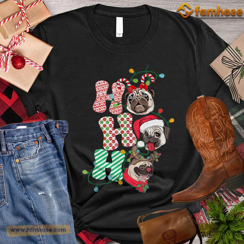 HO HO HO Christmas Dog Heavy Cotton T shirt S-5XL gallery