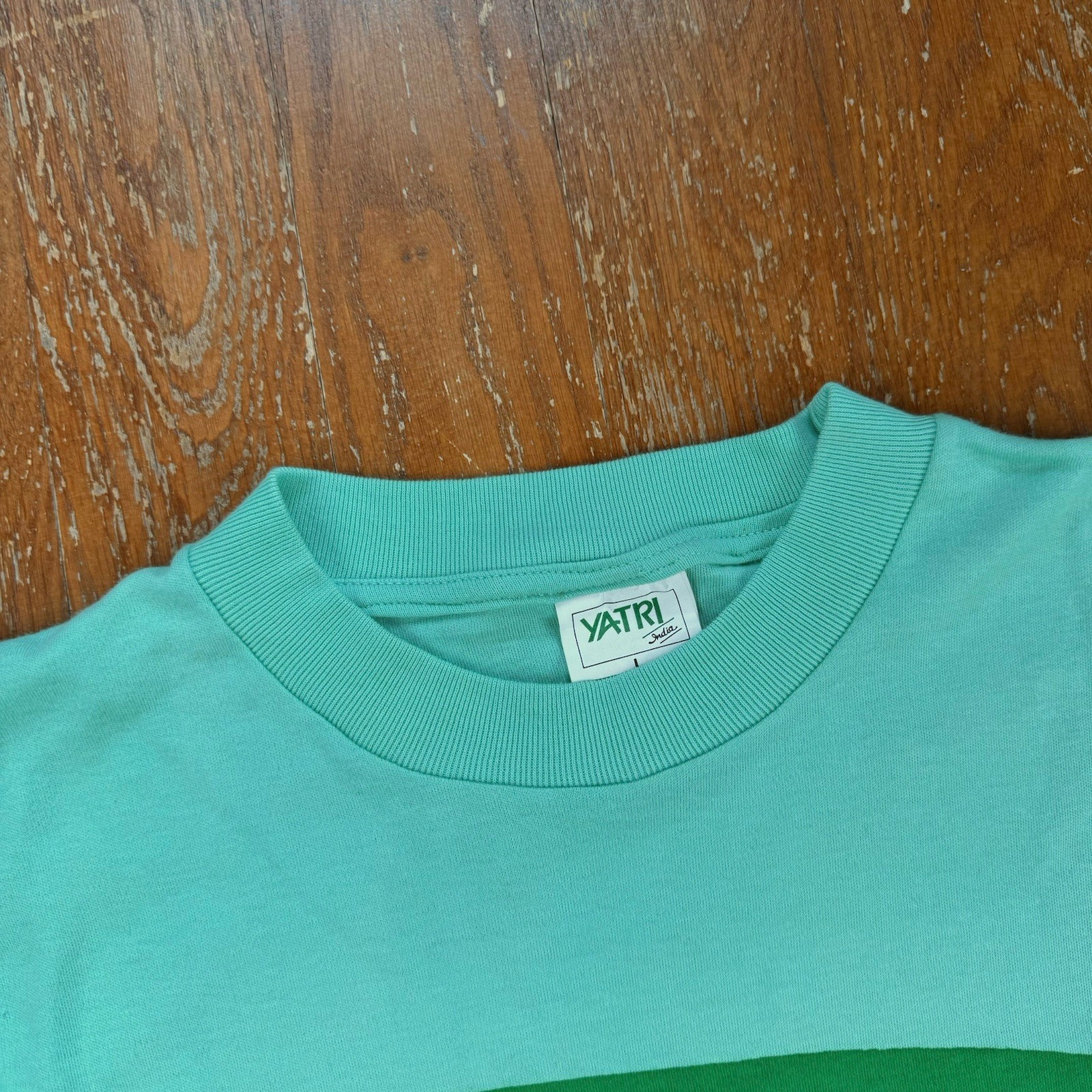 Vintage Yatri India Tag Mahal Cyan Single Stitch Tourist T Shirt Size Large 90s gallery