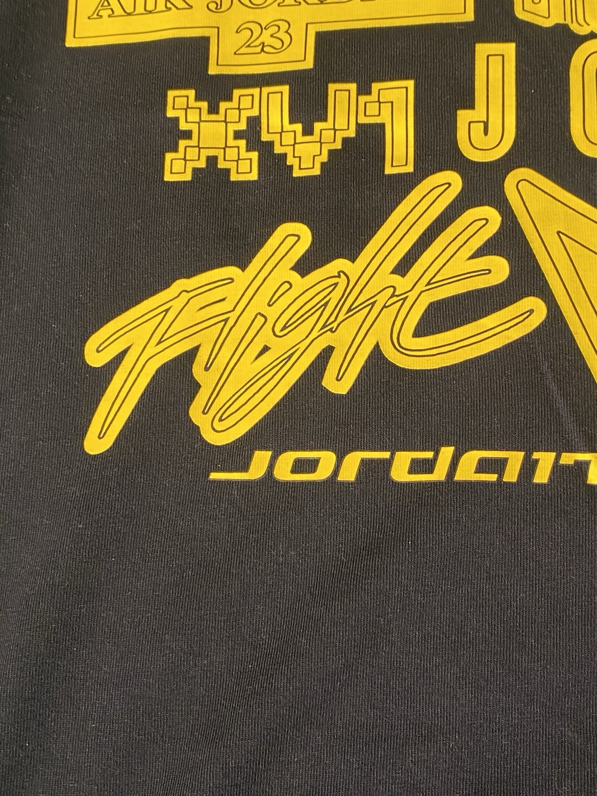 Air Jordan T-Shirt Men’s Black Yellow Graphic Tee Jumpman Nike Basketball Shirt gallery