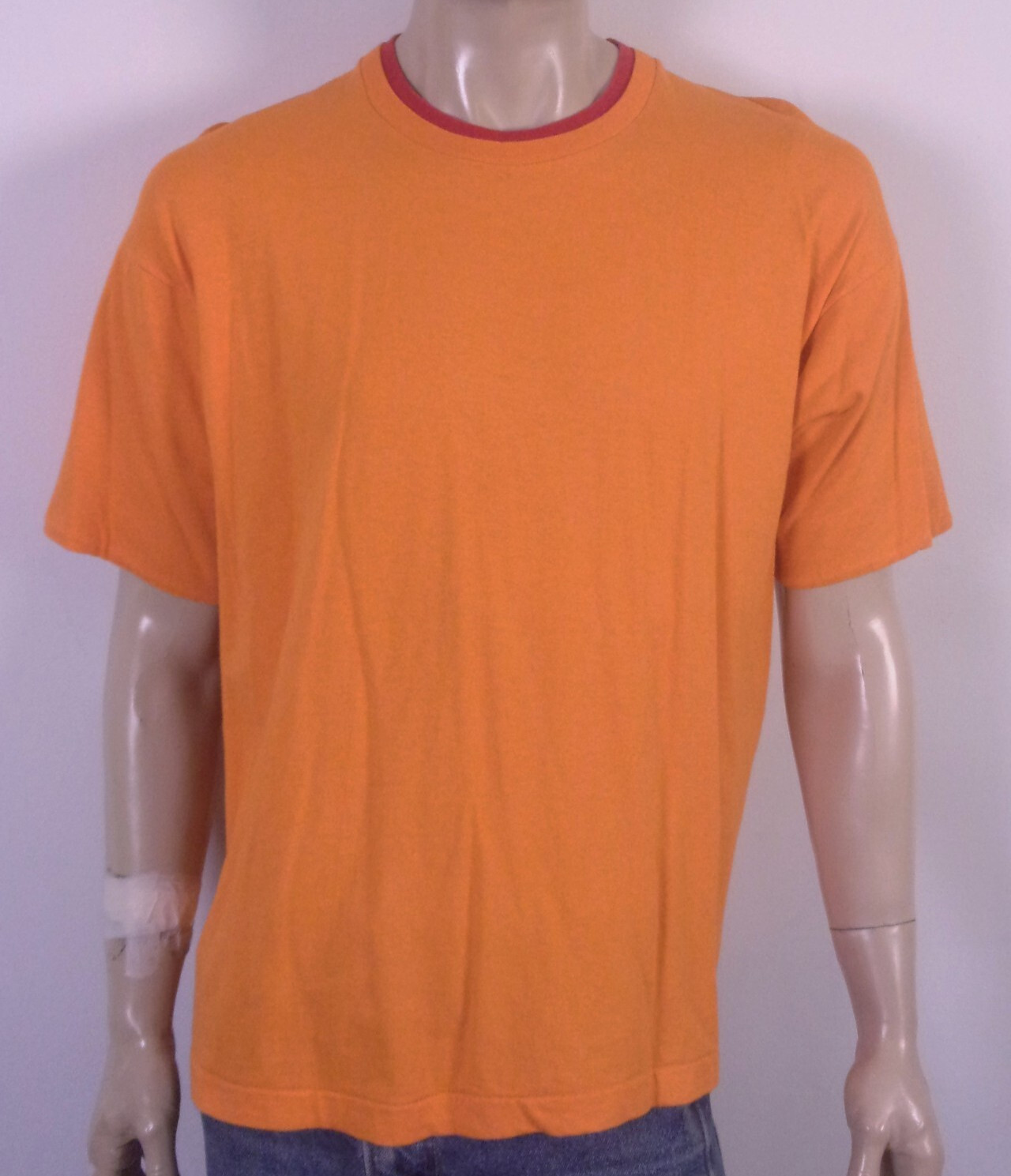 vintage 80s 90s FOTL 2 Tone T-Shirt Orange Red Accent 2 Ply single stitch L gallery
