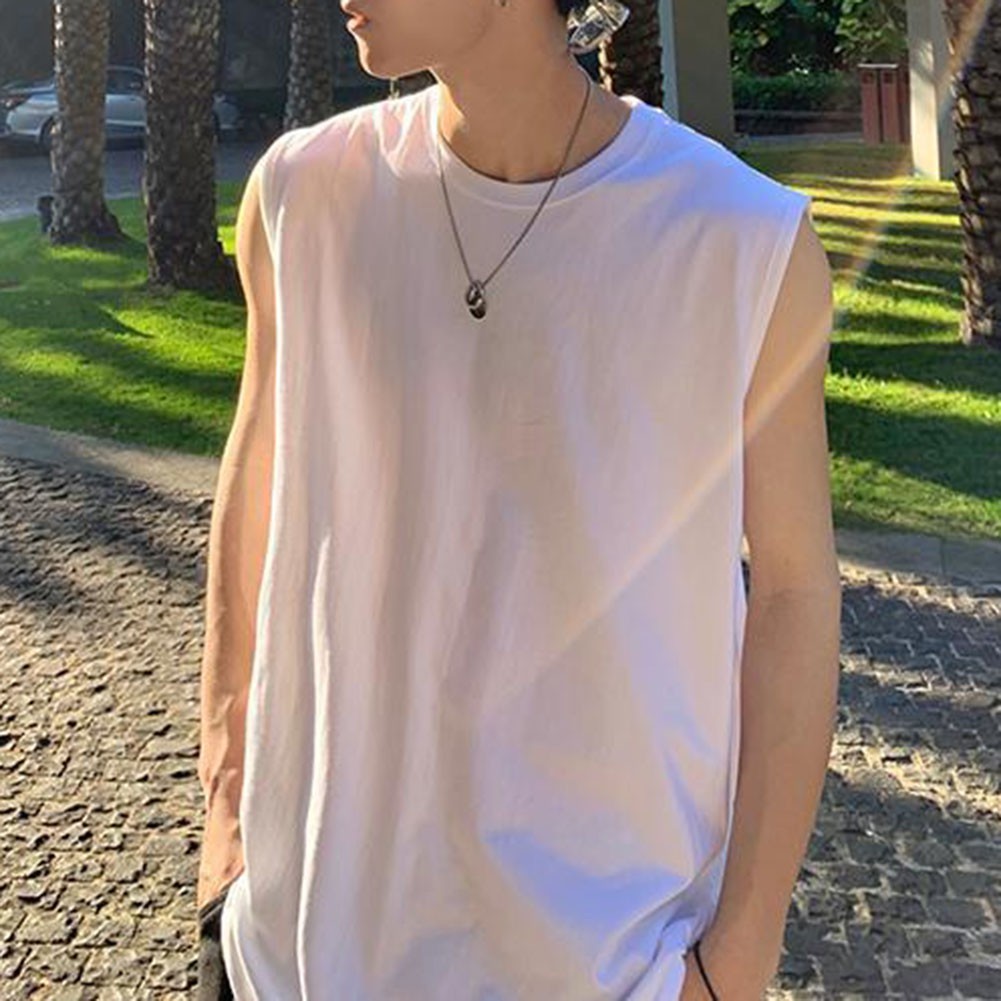 Fashion Vacation Daily Men's Vest Summer Tank Solid Tops Casual Slight Stretch gallery