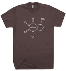Coffee Molecule Funny T SHIRT Caffeine Geek Nerd Science Chemistry Mens Womens