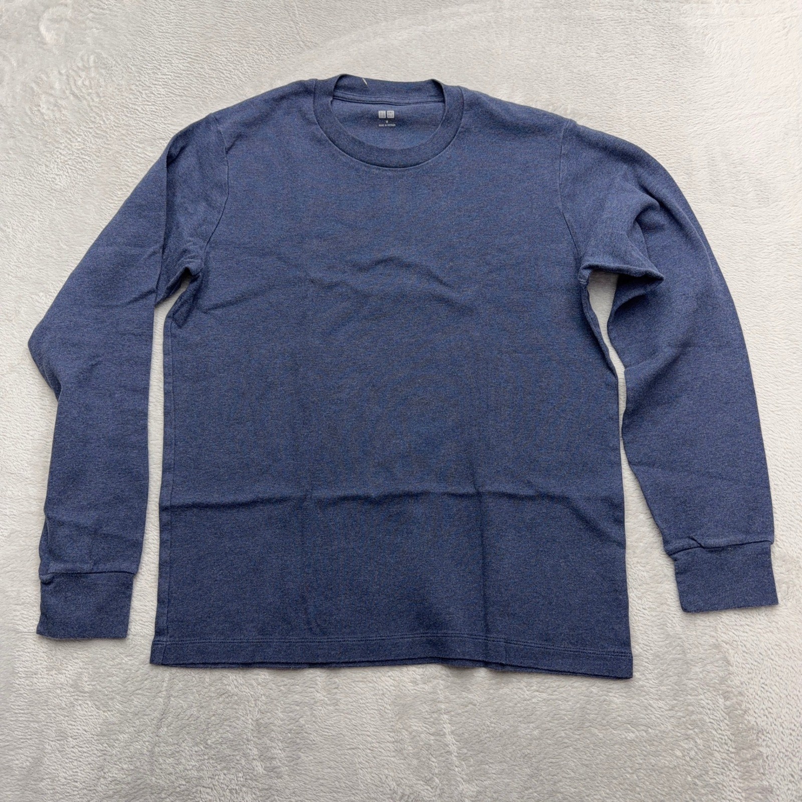 Uniqlo T-Shirt Mens M Blue Long Sleeve Crewneck Ribbed Cuff gallery