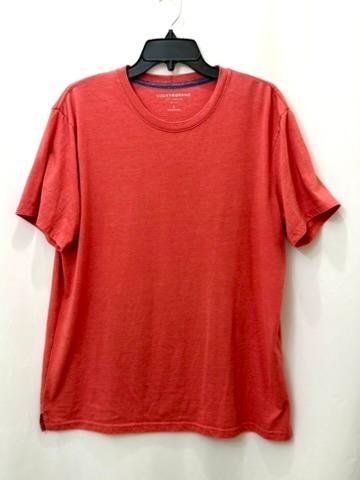 Lucky Brand T-Shirt Mens Large Coral Red Heather Short Sleeve Crew Neck Tee