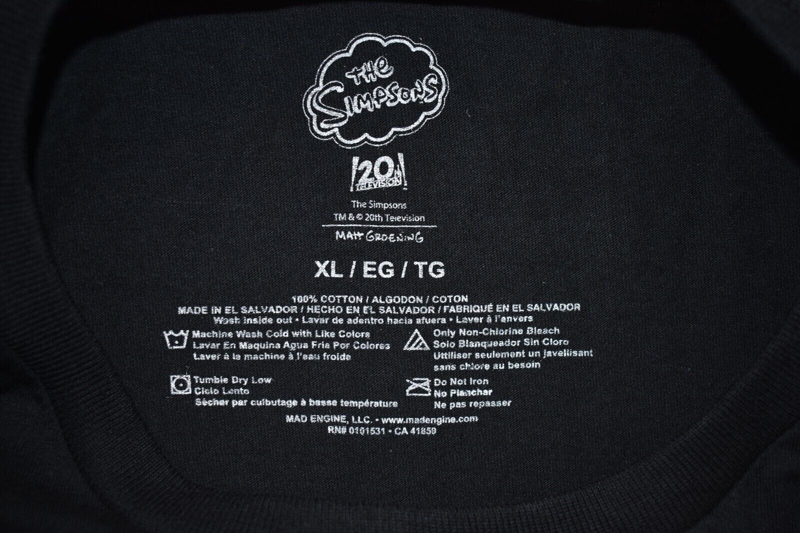 The Simpsons Mens Bart & Lisa Simpson Skeletons Funny Black Shirt New S-XL gallery