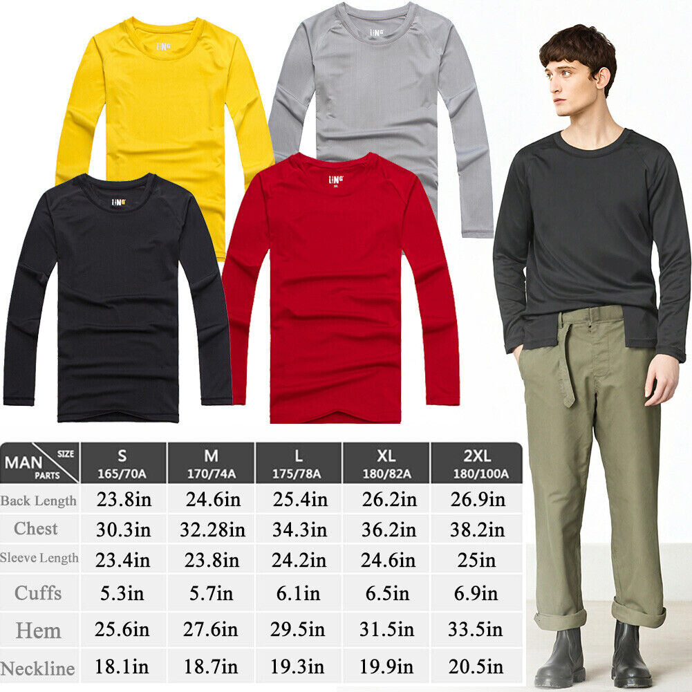 Men's Athletic Long Sleeve Compression Shirts Dry Fit Sports Gym Shirts Workout gallery