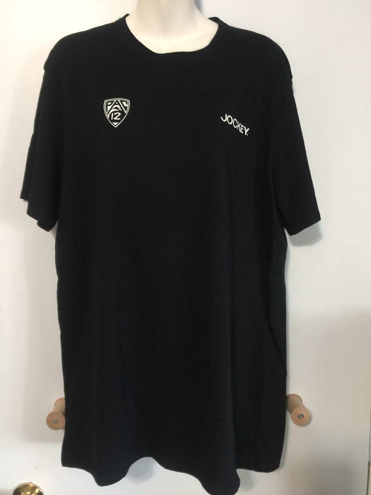Mens Large Logo T Shirt * Black Crew Neck * Pac 12 Conference / Jockey * New gallery