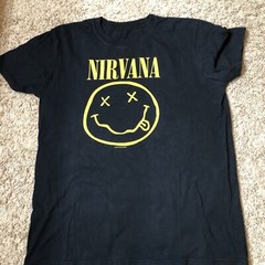 NIRVANA – Smiley Face – T SHIRT – Medium – Black