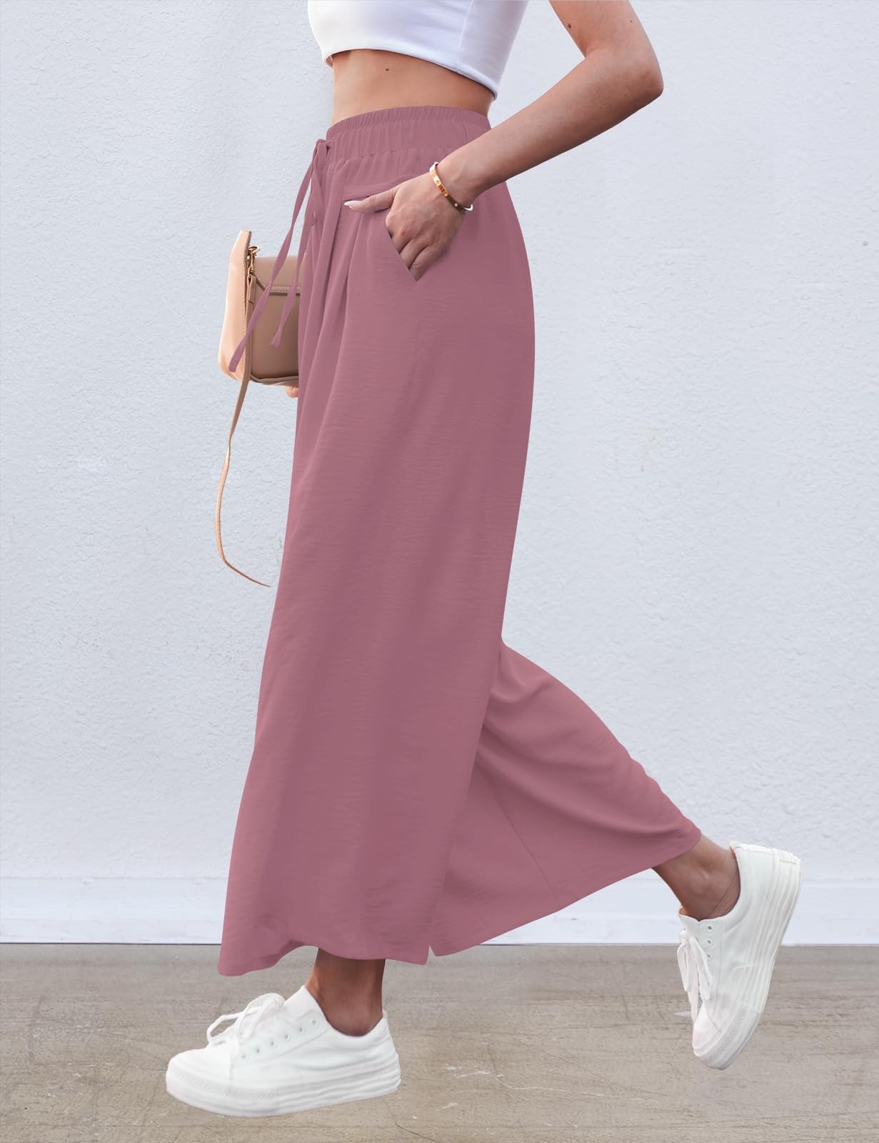 Wide Leg Palazzo Pants for Women Summer Beach Pants Flowy Loose Casual Lounge... gallery