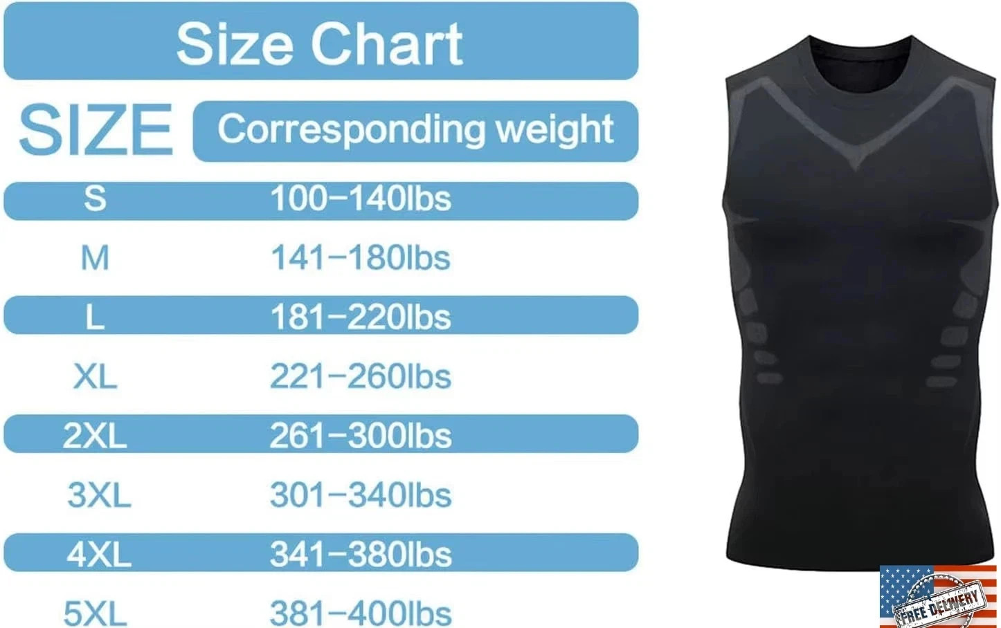 Men Compression Shirt Version Ionic Shaping Sleeveless Vest Sport Tank Top S-2XL gallery