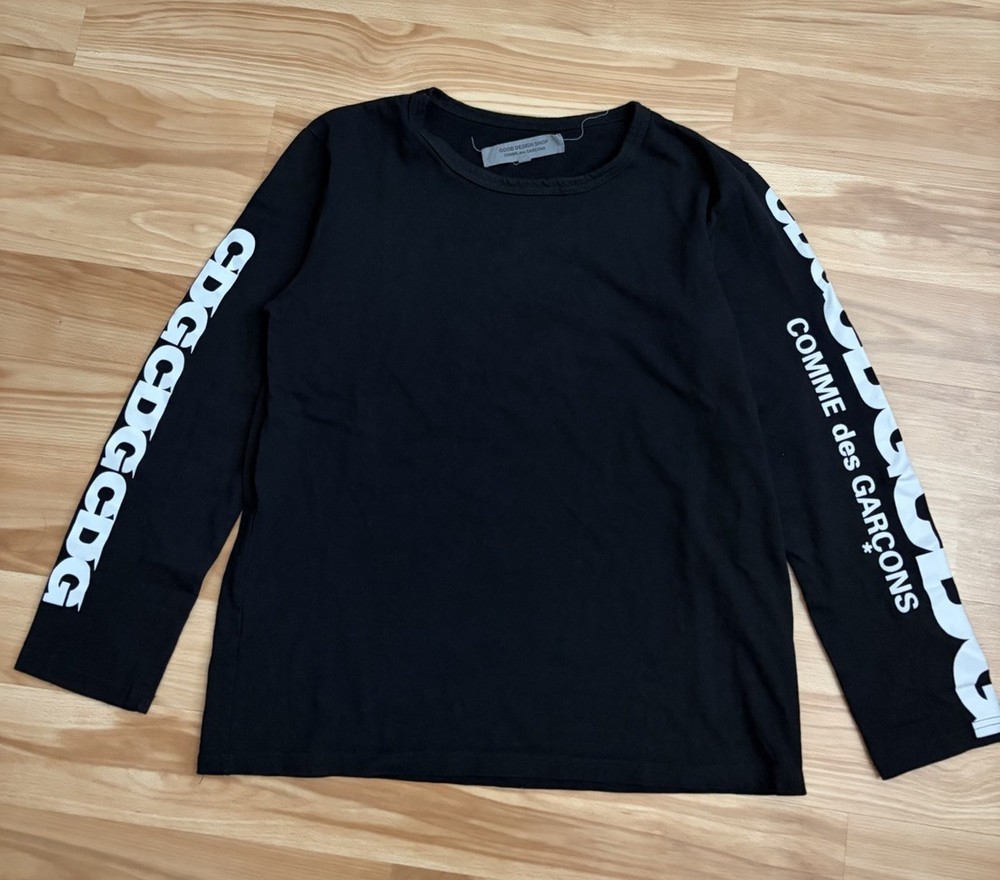 Comme Des Garcons CDG – Black Logo Longsleeve – Small – READ DESCRIPTION