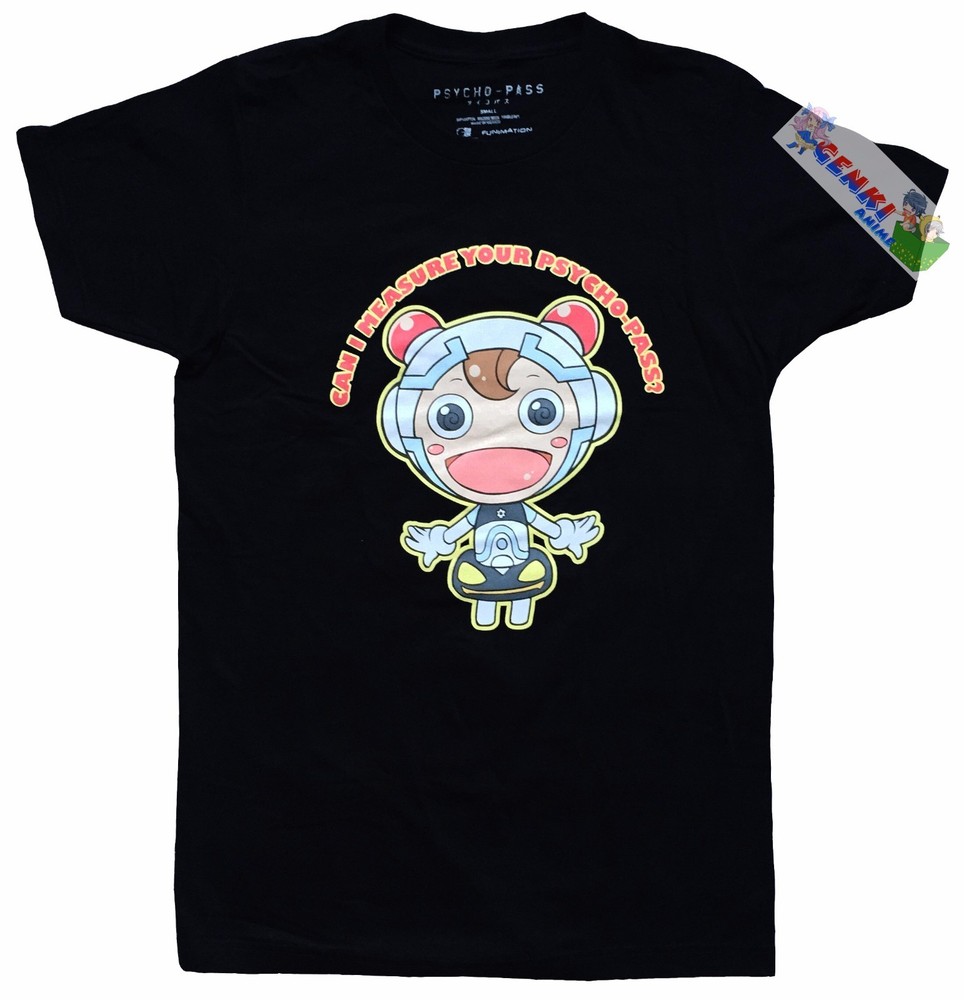 **Legit** Psycho Pass Komissa Chan Authentic Black Screen Print T-Shirt #59570