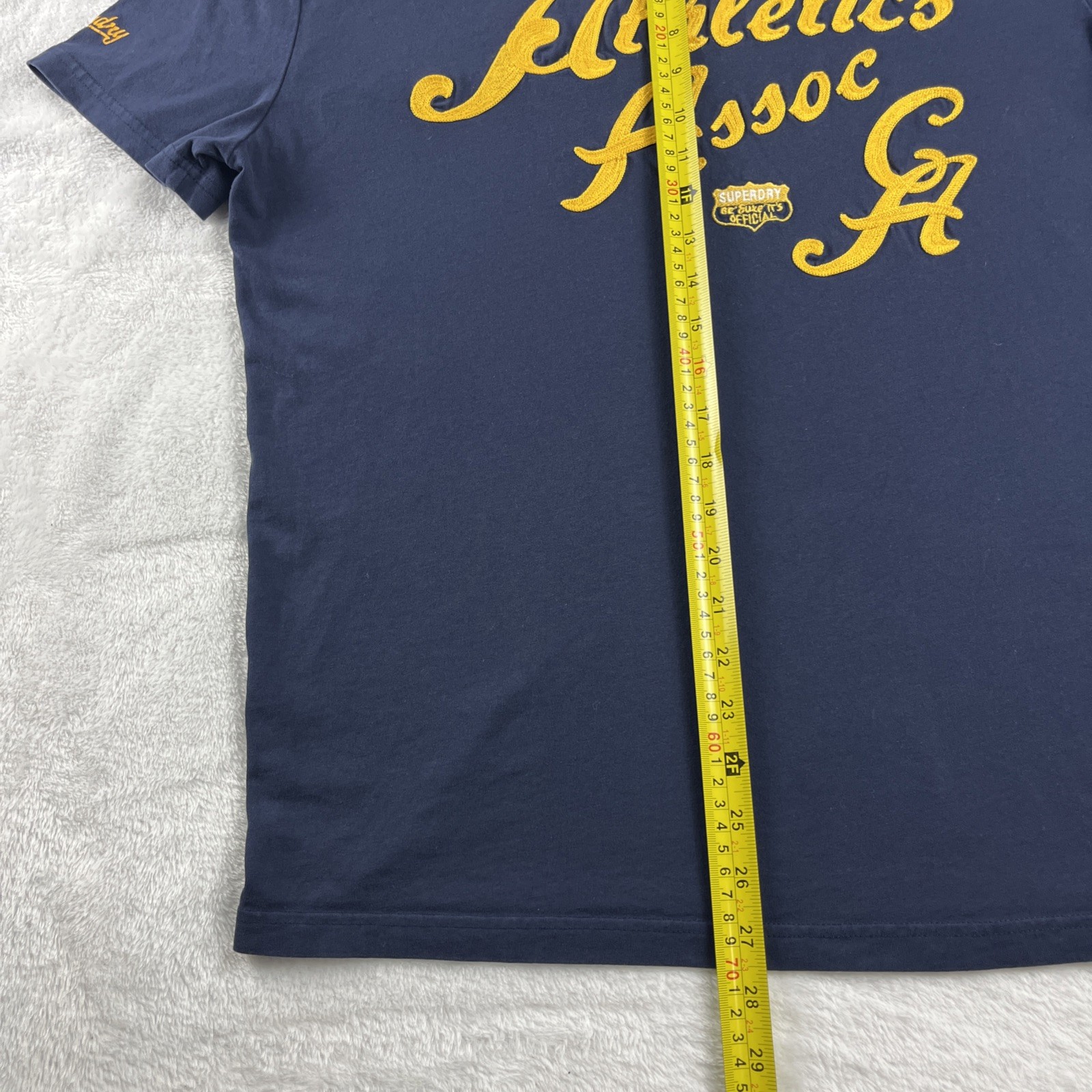Superdry AAC Graphic Lightweight T-Shirt Mens Size Large Navy Chain Stitch gallery