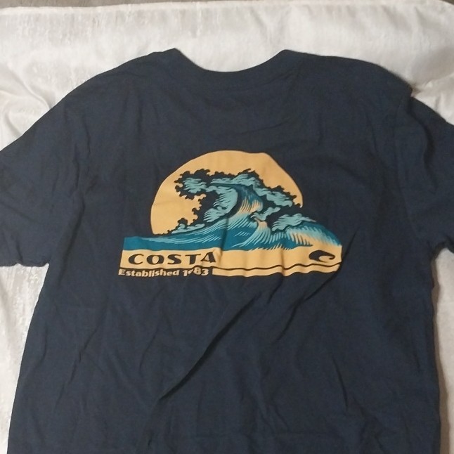Costa Blue M Men’s Graphic Wave Logo “Established 1983” Short Sleeve Tee
