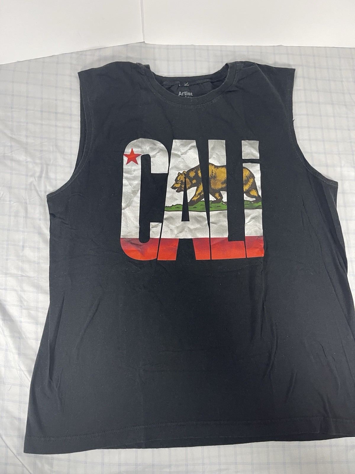 Artist Union Clothing Co. Men’s XL California Cali Bear Graphic Muscle Tee Black