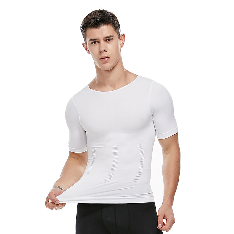 Mens T-Shirt Body Shaper Vest Abs Abdomen Slimming Compression Fitness Shapewear gallery