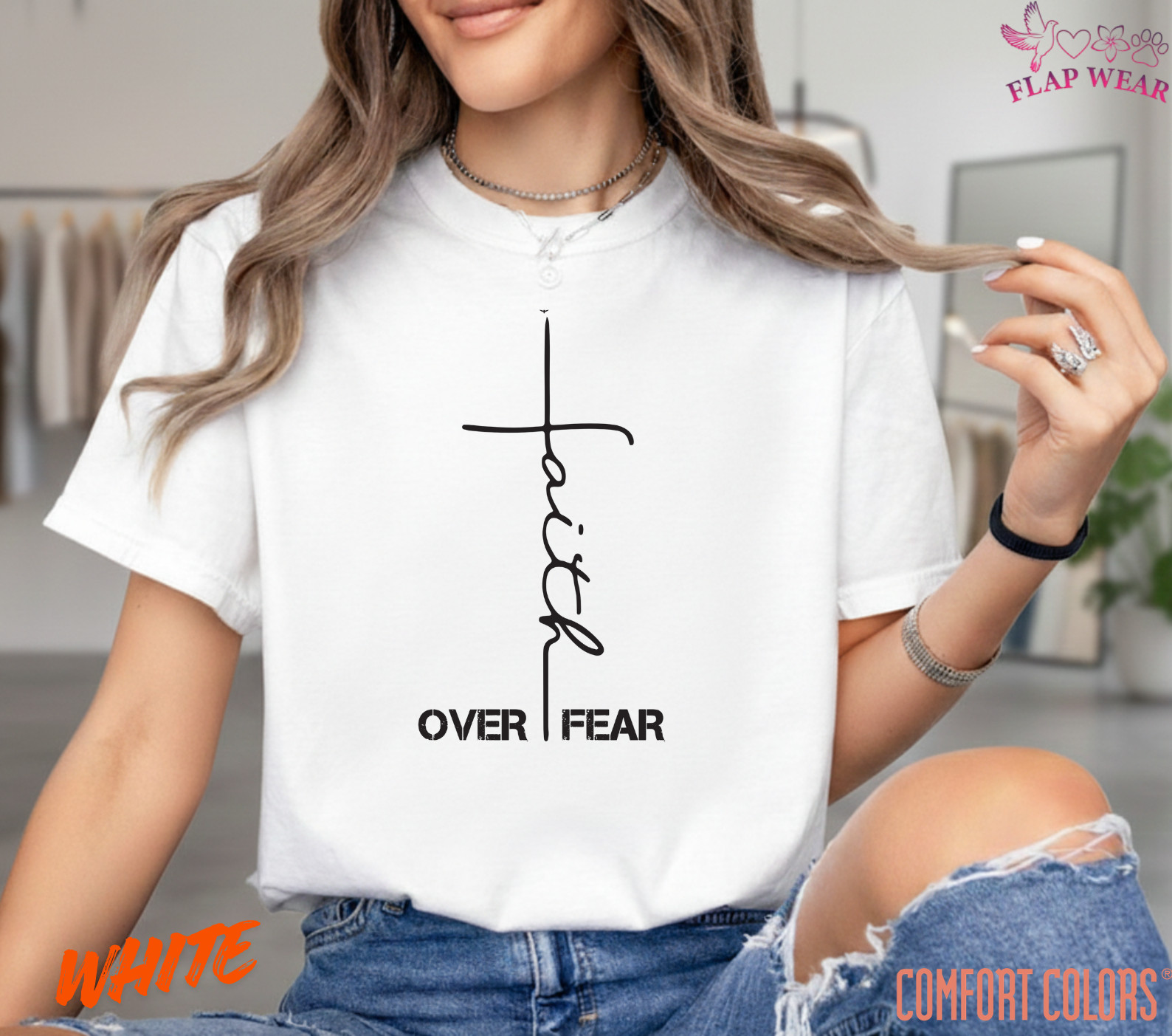 Unisex Faith Over Fear Chri T-Shirt, Men T shirt,Women T shirt Gift Religion Top gallery