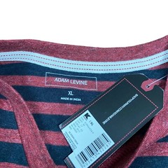 Adam Levine Red Black Striped Short Sleeve Crew Neck TShirt Tee Size XLarge