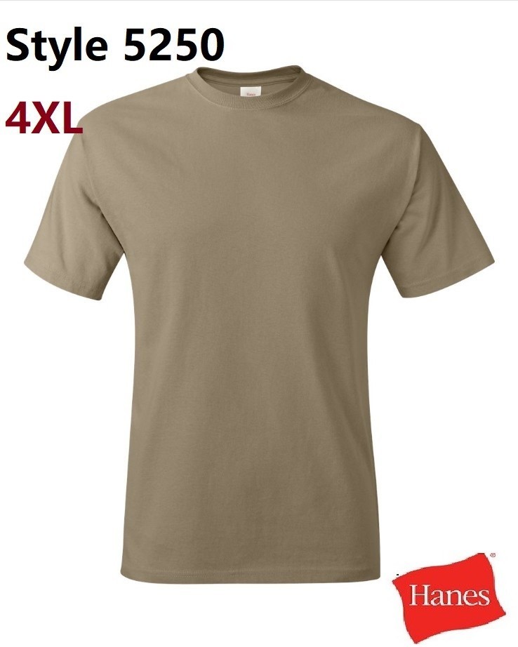 Hanes 5250 4XL Authentic Short Sleeve Men’s Cotton T-Shirt Pebble Pit to Pit 29″