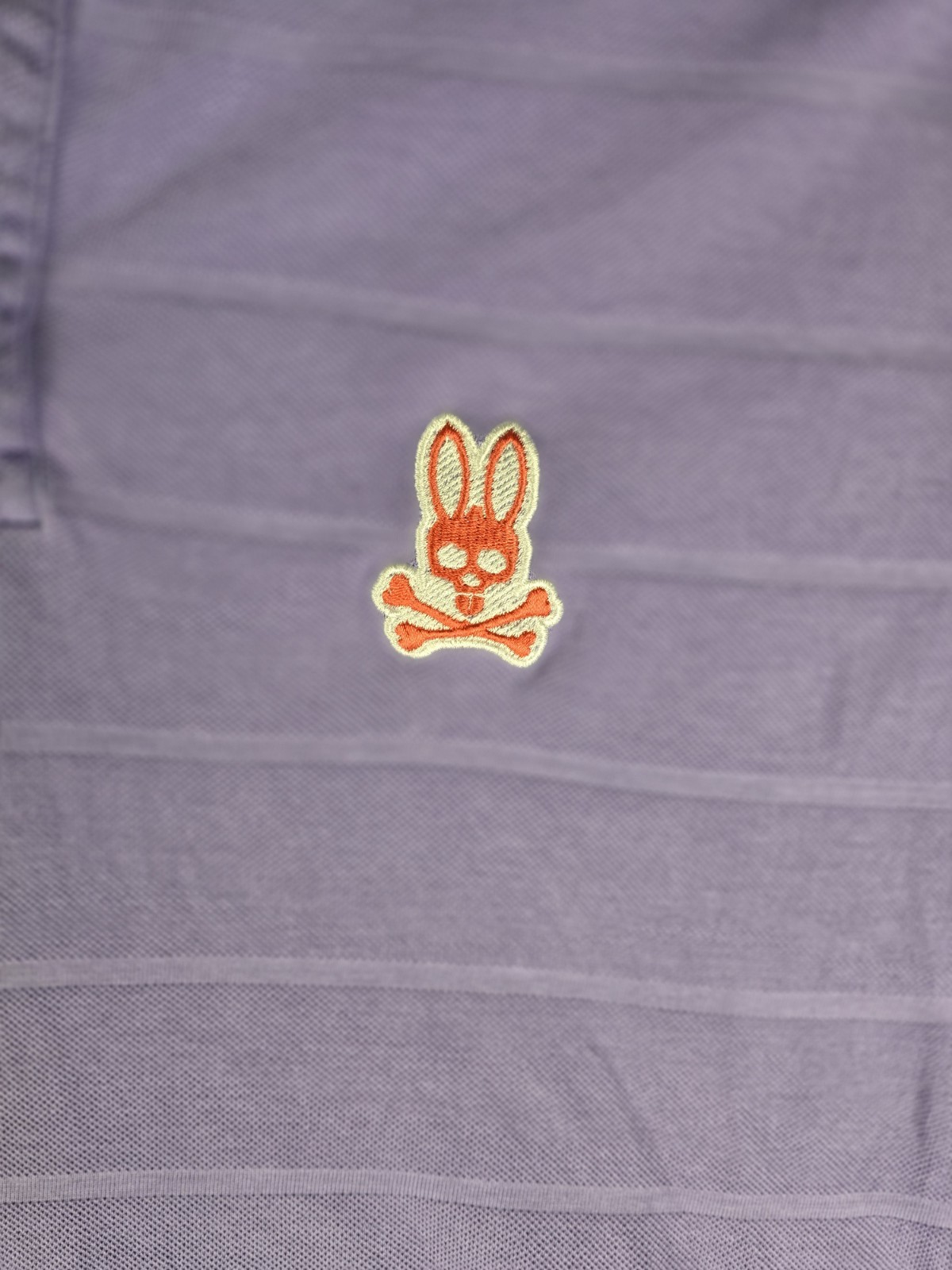 Psycho Bunny Shirt Mens 6 L Original Brand Purple Polo Orange and White Logo gallery