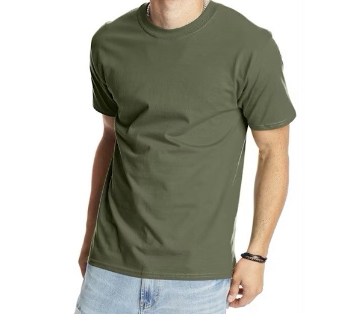 Set Of 2 Hanes Beefy-T Cotton Crew Neck T-Shirt 5180 Maroon & Green Size 2XL NEW gallery