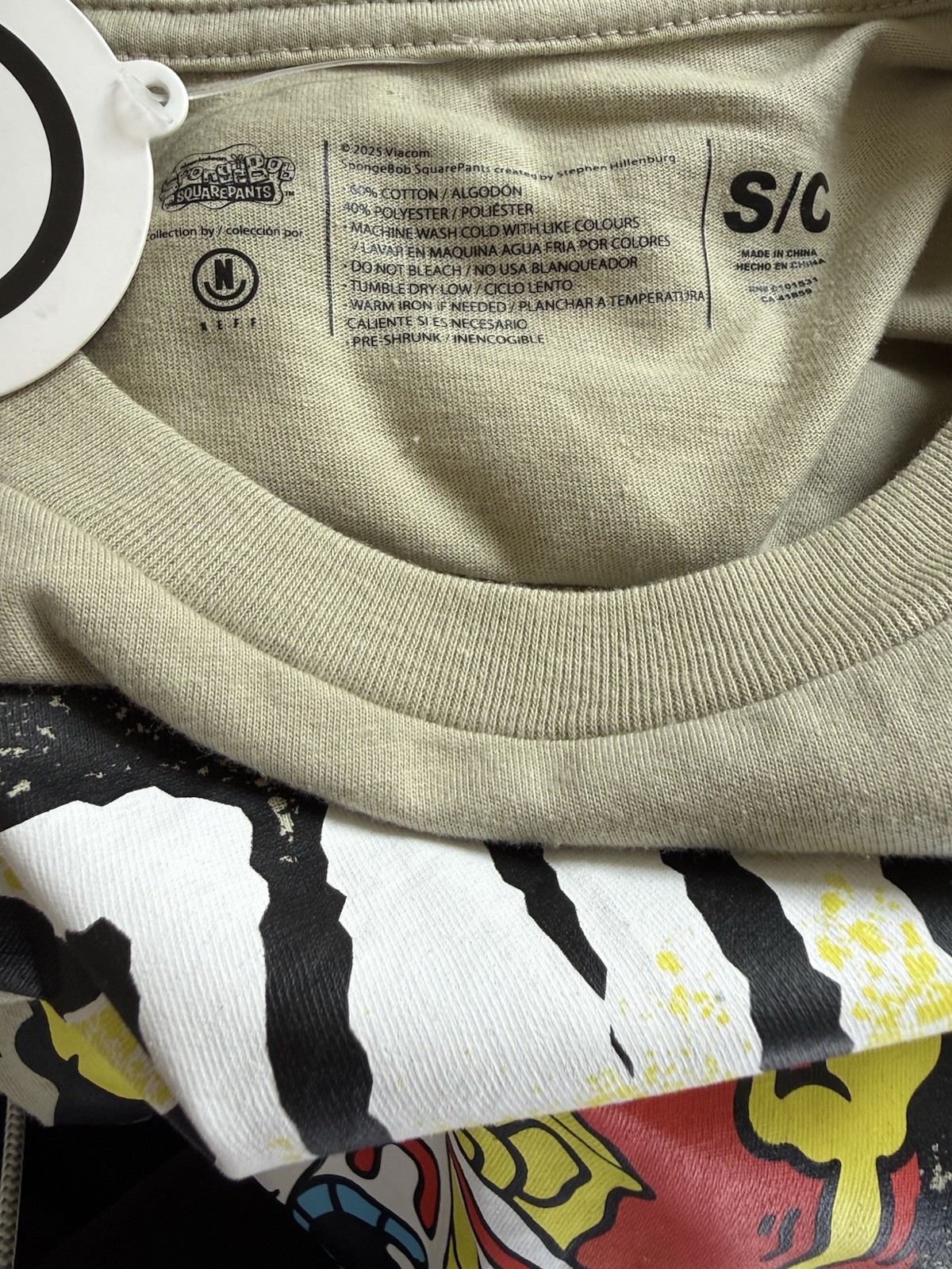 Spongebob Square Pants NEFF Turbo Racer Graphic Long Sleeve Olive Green Shirt Sm gallery