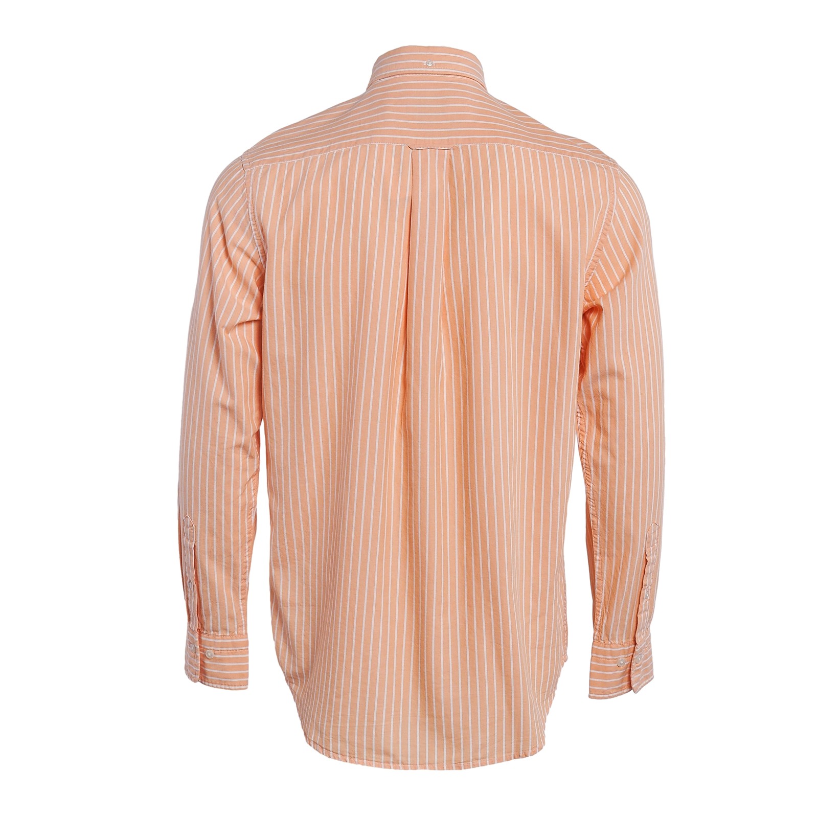 GANT men's shirt striped 100% cotton long sleeve orange classic size M gallery