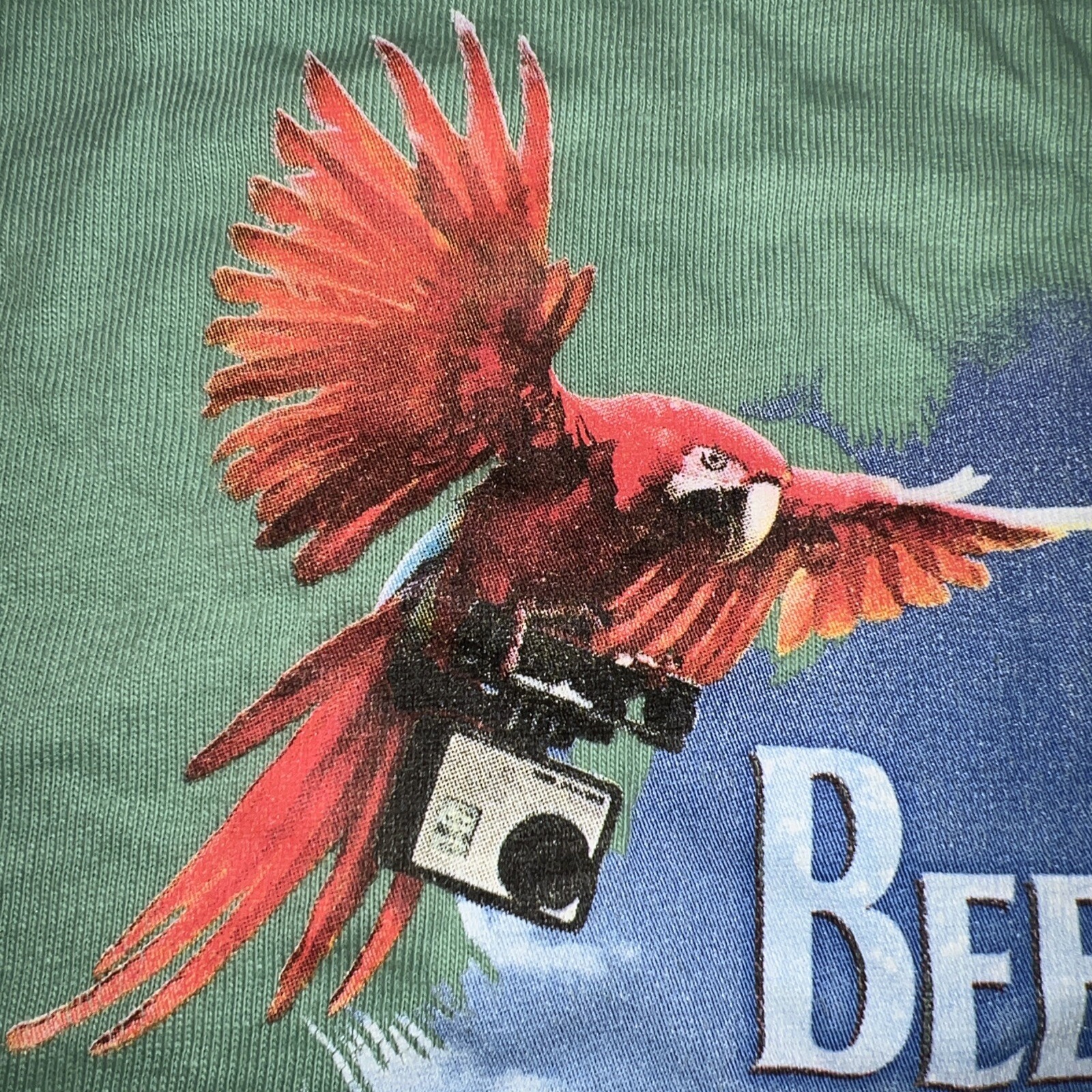 Vintage Tommy Bahama ‘Been There, Drone That’ Parrot w GoPro On Beach Shirt Med gallery