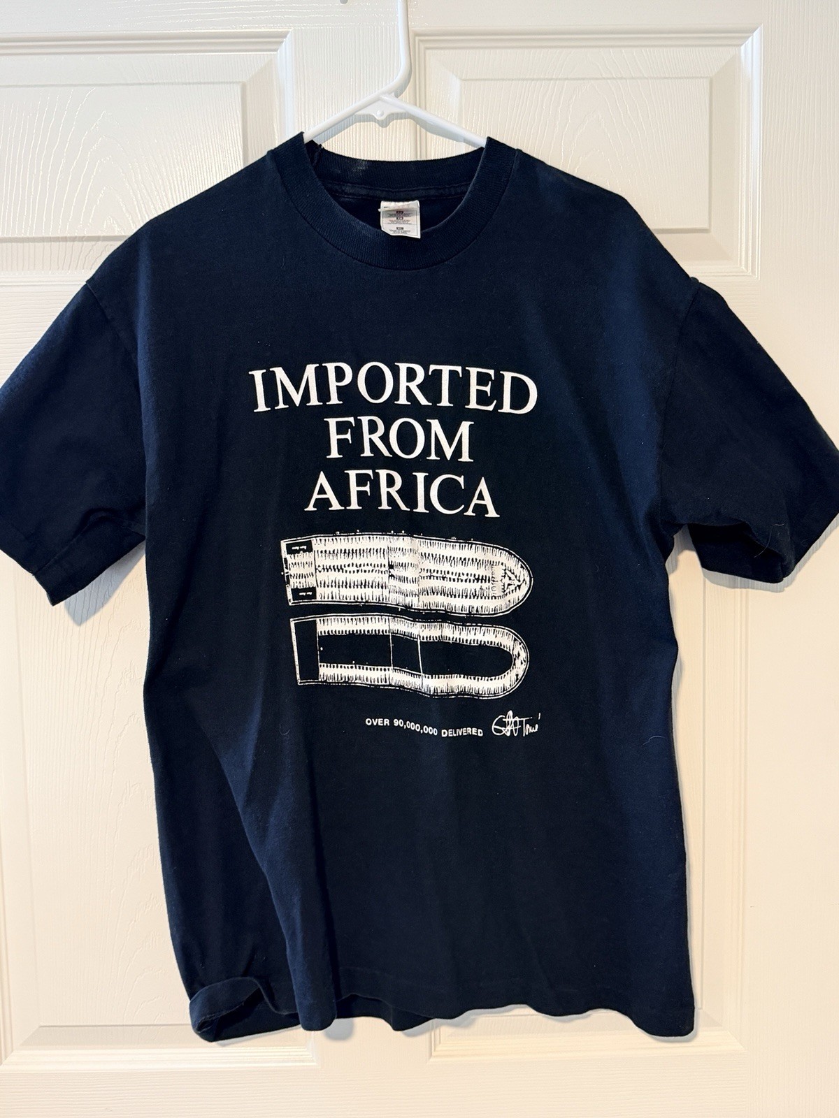 Vintage Imported From Africa T-Shirt Black Political Statement graphic T gallery