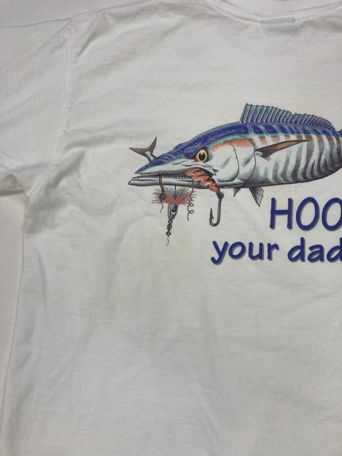 VINTAGE AFTCO Bluewater Fish Graphic T-shirt Men Medium Hoo's Your Daddy gallery
