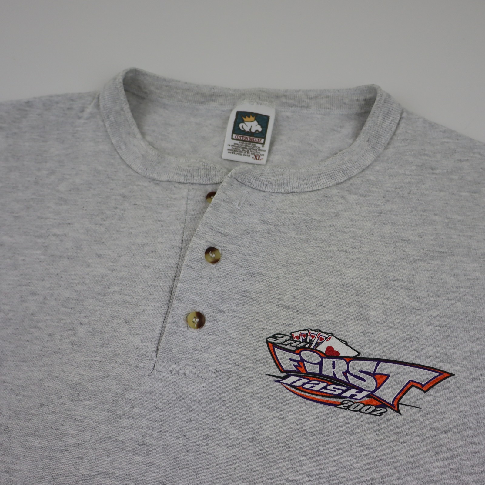 Vintage First Bash 2002 Shirt Mens XL Hot Rod Racing Henley Poker Graphic Tee gallery