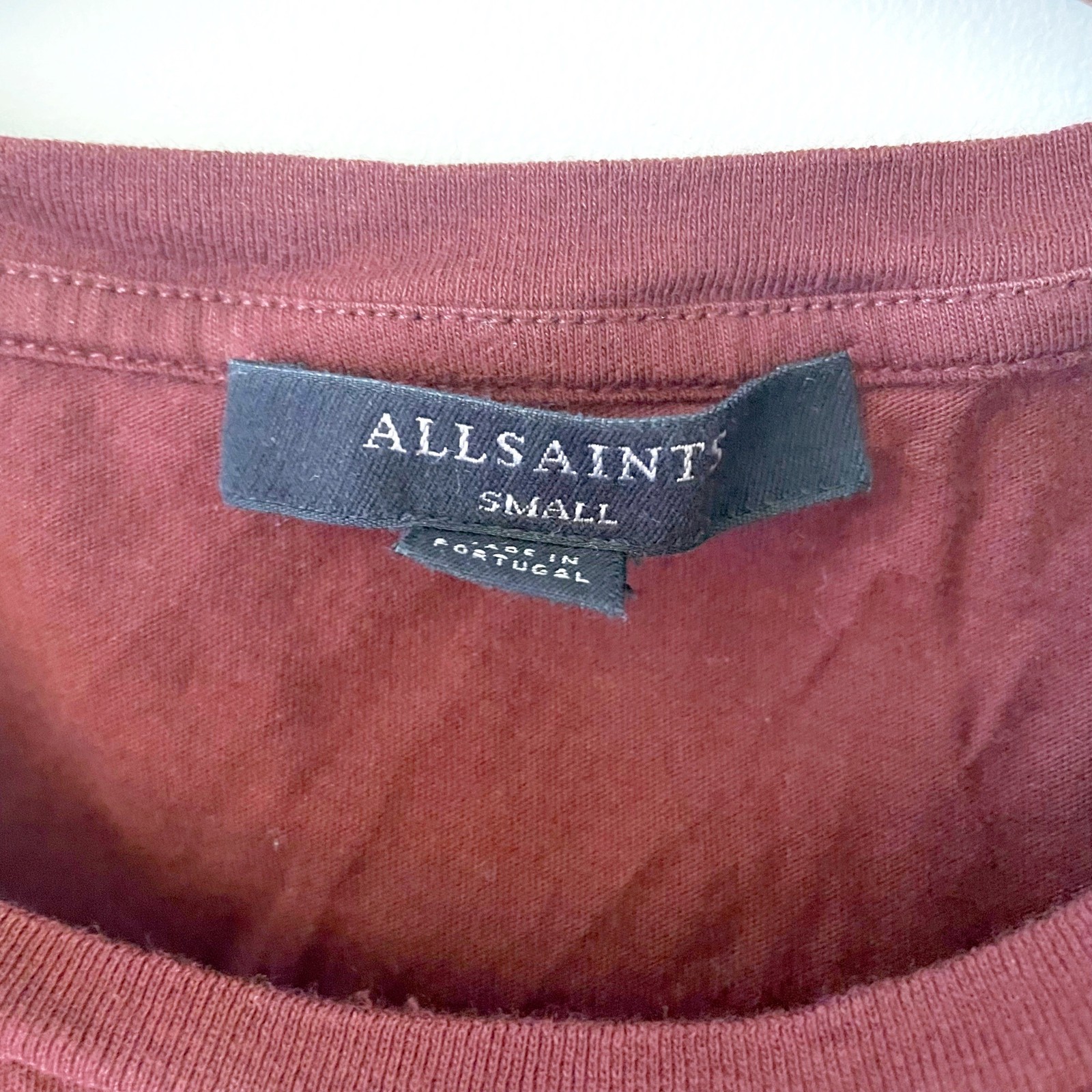 All Saints Oxblood Adjustable T-Shirt, Size Small gallery