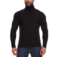 Mens High-Neck Mock Turtleneck Solid Undershirt Long Sleeve Pullover Basic Layer
