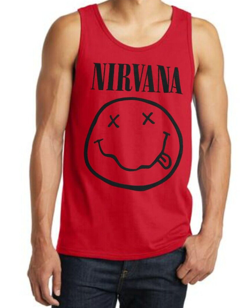 Nirvana Smile Rock Band Black Tank Top Men's Sizes gallery