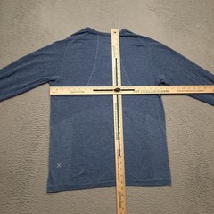 Lululemon Metal Vent Tech Shirt Men Large Blue Henley Long Sleeve Button Adult