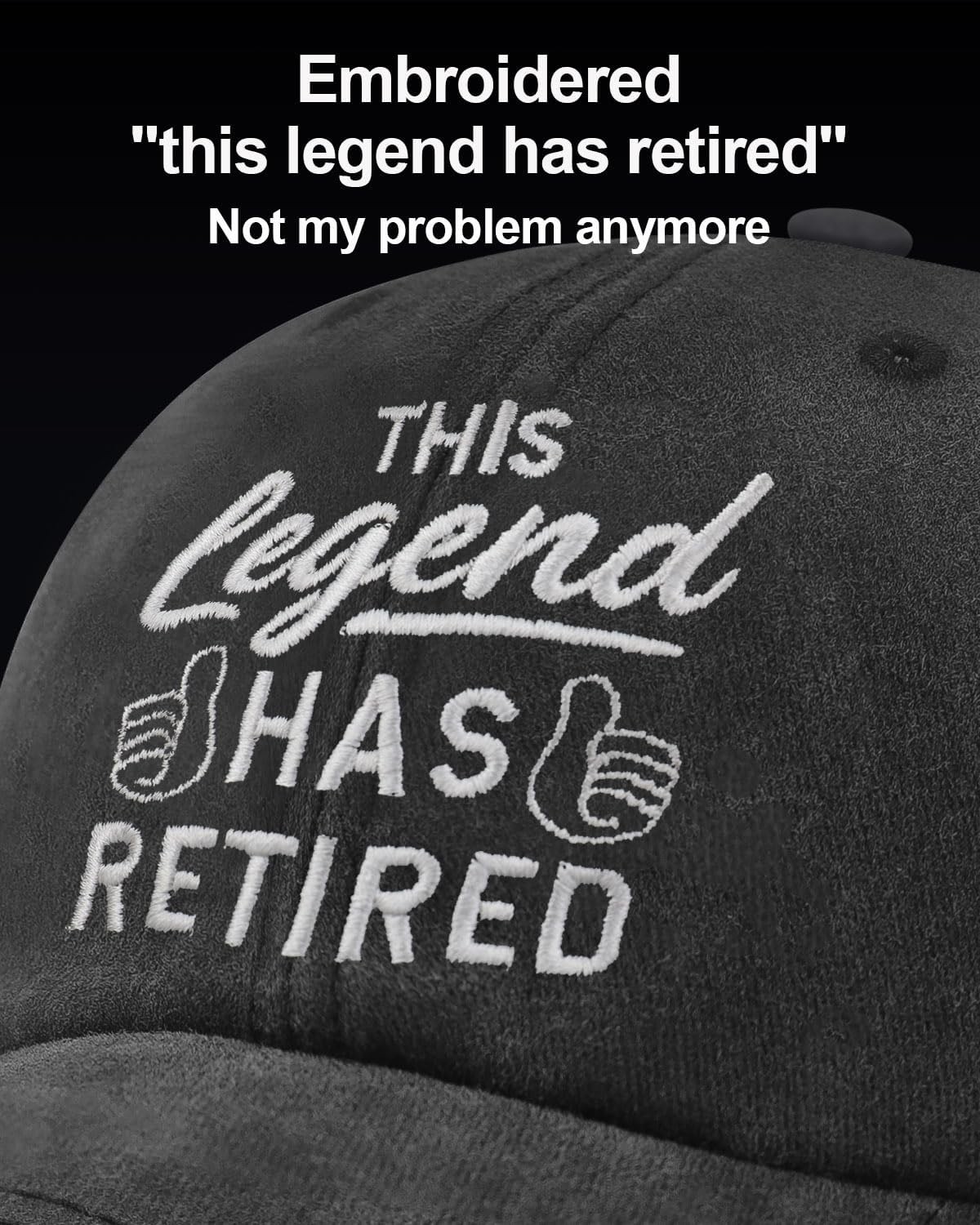Retirement Hats for Men The Legend Has Retired Embroidered Cotton Adjustable ... gallery