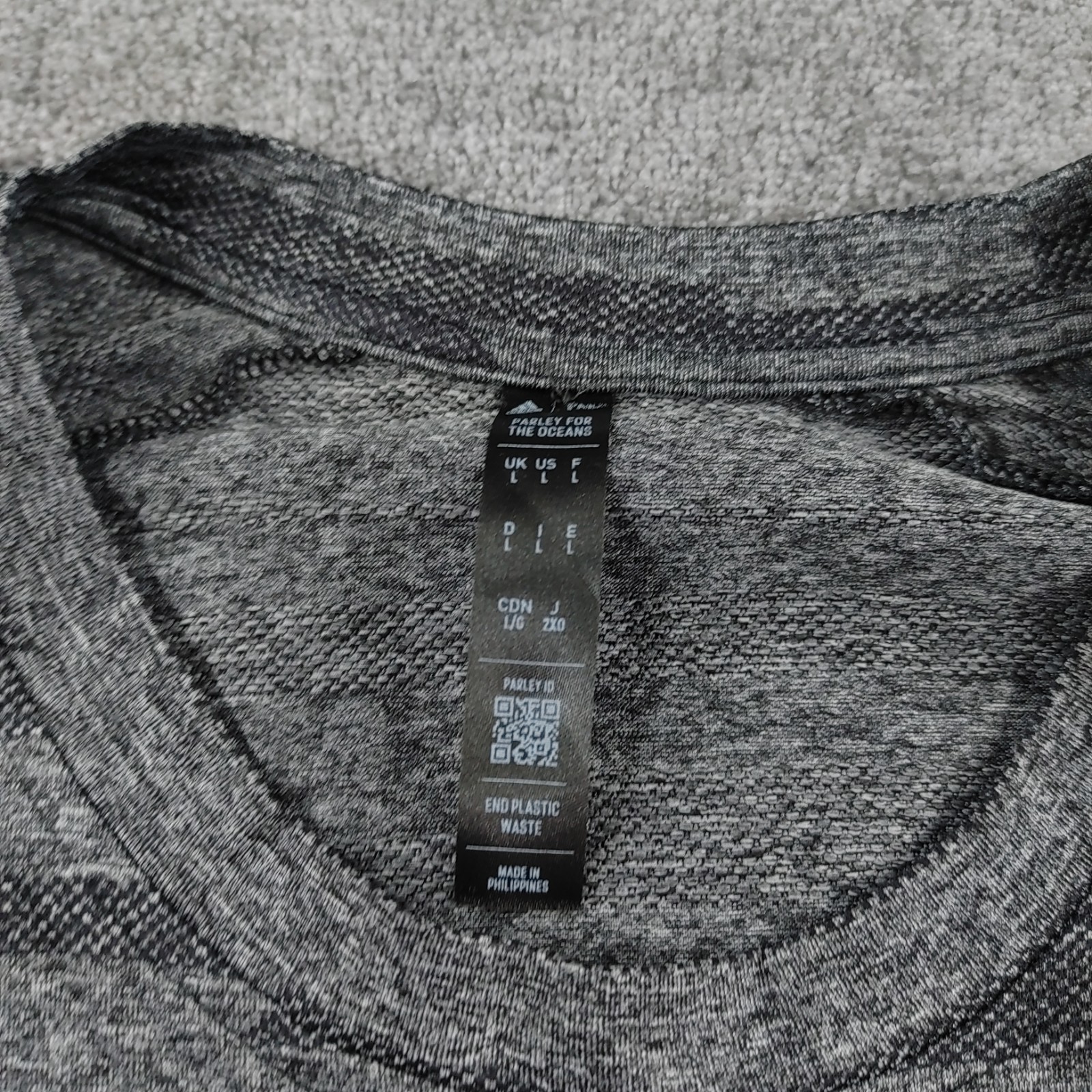 Adidas Shirt Mens Large Grey Abstract Gym Fitness Training Running Top gallery