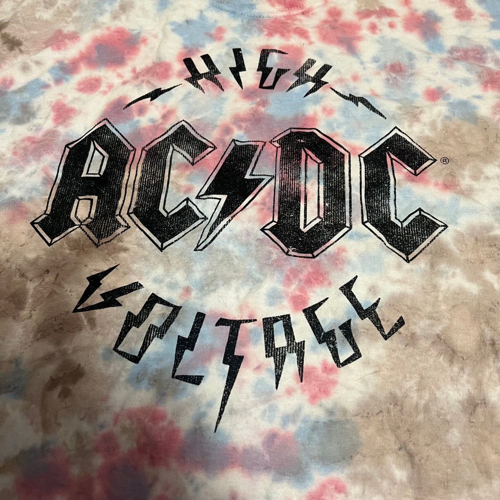 AC DC High Voltage Tie Dye Shirt Size Large NWOT Mens Angus Young Rock N Roll gallery