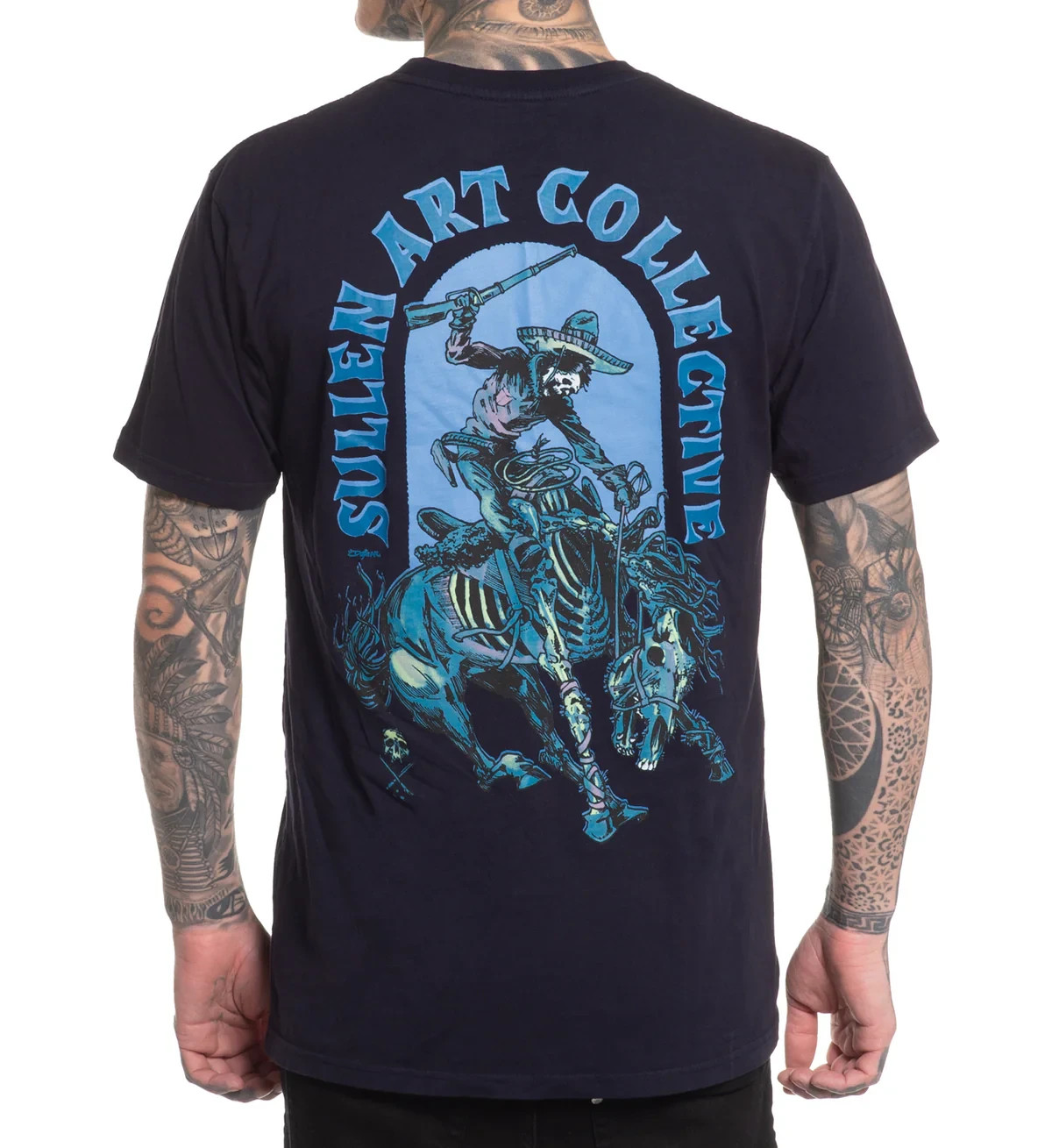 Sullen Men's Fantasma Short Sleeve Premium T-shirt Skeleton Cowboy Tattoo Tee gallery