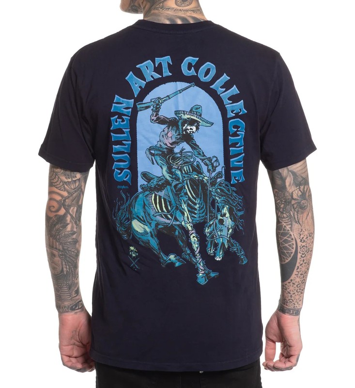 Sullen Men’s Fantasma Short Sleeve Premium T-shirt Skeleton Cowboy Tattoo Tee