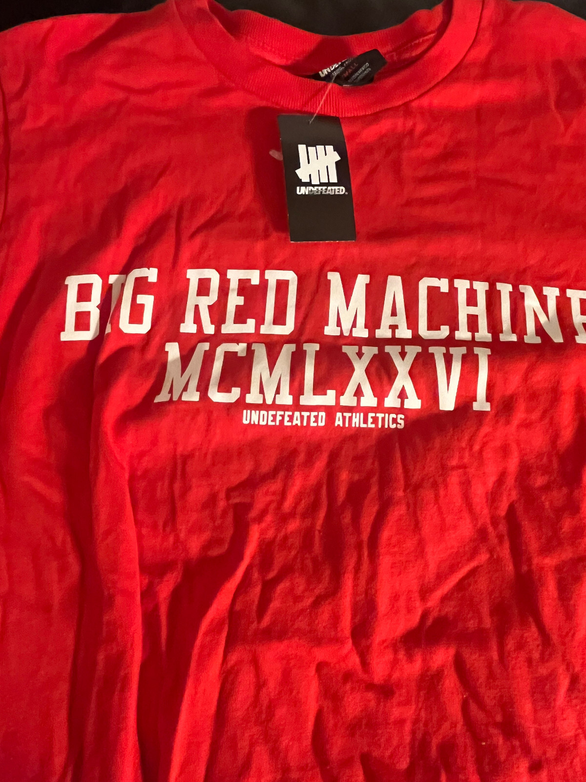 Undefeated T shirt new w tags Big REd machine Athletic dept streetwear S red