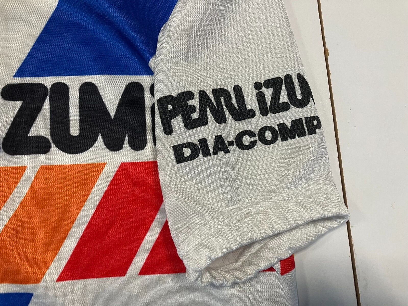 Vtg PEARL IZUMI x PANARACER White DIA-COMPE CYCLING TEAM JERSEY Bike Shirt Sz S gallery