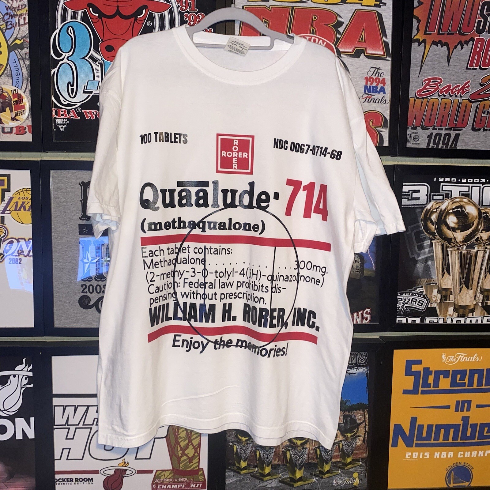 Quaalude Rorer 714 Custom T Shirt Wolf Of Wall Street Pill Drug CHOOSE YOUR SIZE gallery