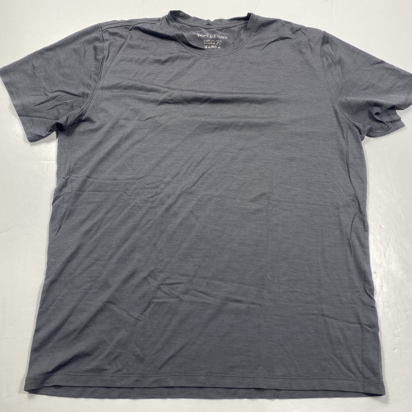 Wool & Prince Merino Blend Crew T-Shirt Gray Men's XXL gallery