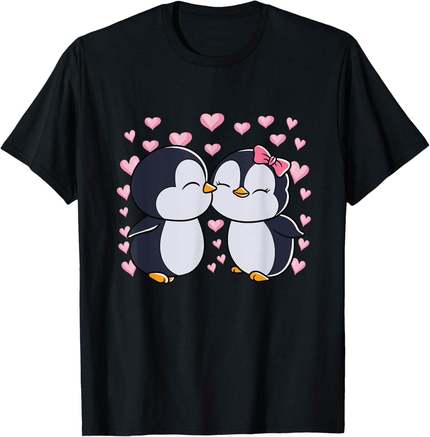 Valentines Day Penguin Couple Penguins Hearts Valentines Day T-Shirt