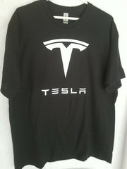 Tesla With Logo Mens Tshirt. All Sizes Same Price! Free Shipping!